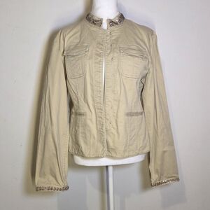 Apt. 9 Tan Jacket with Embellished Trim
